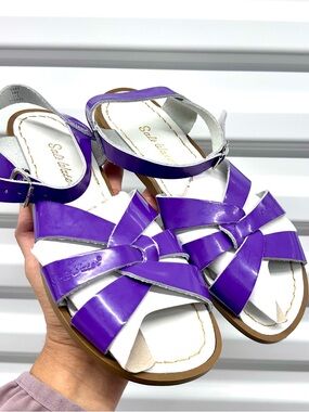 Salt Water Sandals by Hoy Purple Leather Sandals
